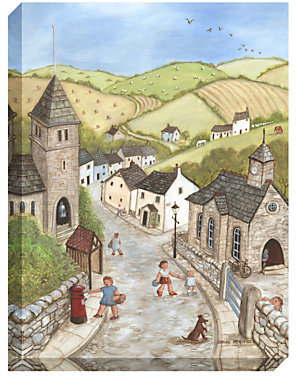 John Lewis 7733 John Lewis Janice Mcgloine - Countryside Church Print on Canvas, 60 x 80cm