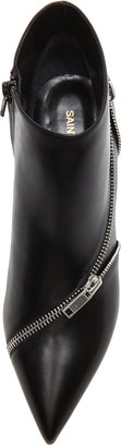 Saint Laurent Kitten Zipper Detail Leather Booties