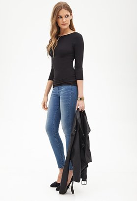Forever 21 Contemporary Scoop Back Knit Top