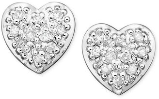Macy's Diamond Heart Stud Earrings in 14k White Gold (1/10 ct. t.w.)