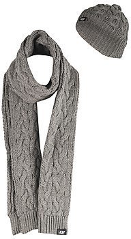 UGG CABLE KNIT SET Heather Grey