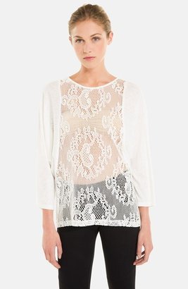Sandro 'Transparence' Lace Inset Top