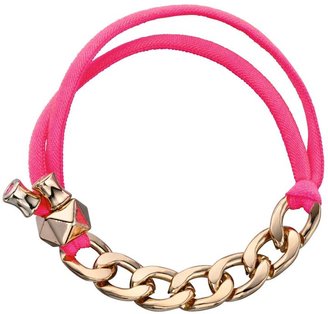 Fiorelli Pink Neon Elasticated Bracelet with Gold Chain