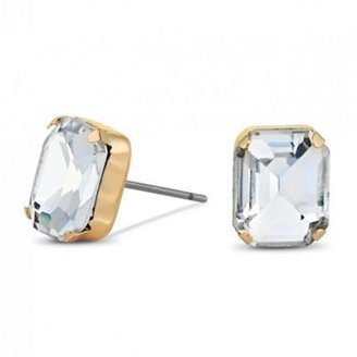 Jon Richard Square crystal set gold stud earring