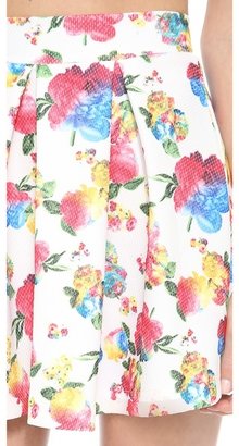 re:named Floral Print Waffle Skater Skirt