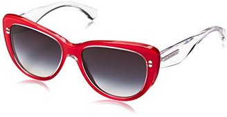Dolce & Gabbana Women's 3 Layers Cateye Sunglasses,Top Crystal & Pearl Red,55 mm