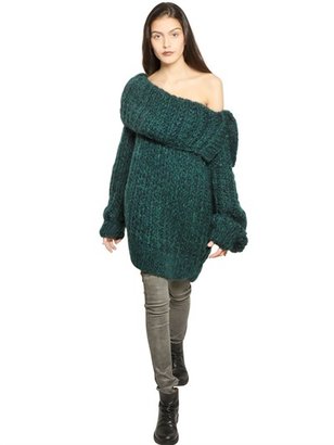 Mes Demoiselles Oversized Off The Shoulder Wool Sweater
