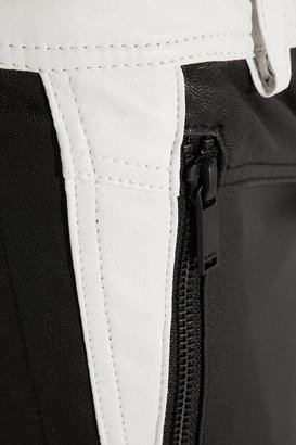 Karl Lagerfeld Paris Bikey Biker two-tone leather skinny pants