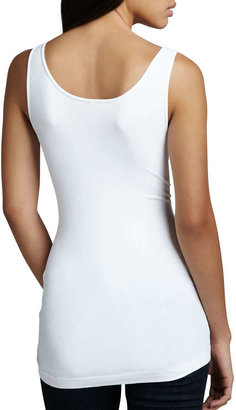 Neiman Marcus Cusp by Formfitting Jersey Tank, White