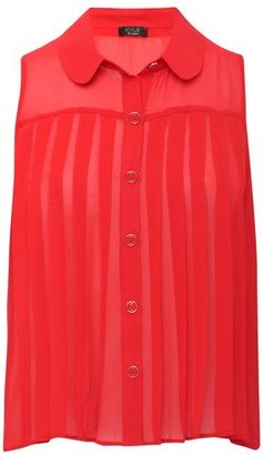 M&Co Red pleat front blouse