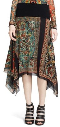 Jean Paul Gaultier Paisley Print Asymmetrical Tulle Skirt (Nordstrom Exclusive)