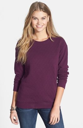 RVCA 'Tailspin' Quilted Fleece Sweatshirt (Juniors)
