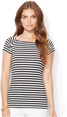 Lauren Ralph Lauren Petite Short-Sleeve Striped Top