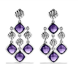David Yurman Sculpted Cable Chandelier Earrings with Amethyst