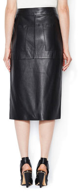 Helmut Lang Leather High Waisted Pencil Skirt
