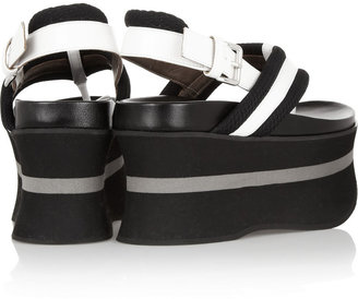 Marni Patent-leather and piqué platform sandals