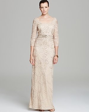 Sue Wong Scoop Neck Gown