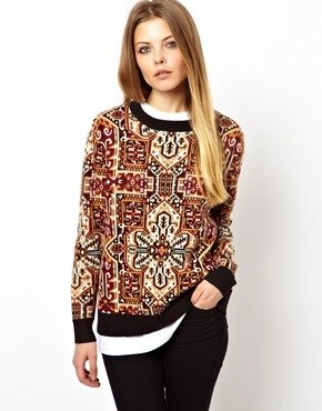 Pull&Bear Printed Knitted Jumper