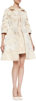 Dolce & Gabbana Short-Sleeve Embellished Satin Dress
