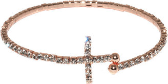 JCPenney CRYSTAL CARDED JEWELRY Crystal Cross Flexible Bangle Bracelet