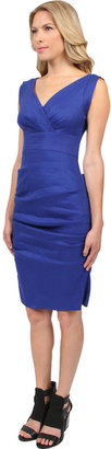Nicole Miller Andrea Stretch Linen Dress in Blue