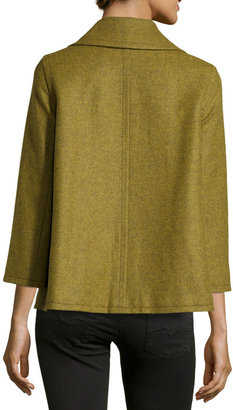 Lafayette 148 New York Double-Breasted Topper, Olio Melan