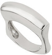 Topshop Womens Curved Bar Ring - Silver