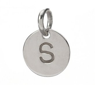 John Greed Silver, White Gold Plated Letter S Micro Charm