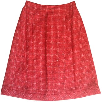 Chanel Red Cashmere Skirt
