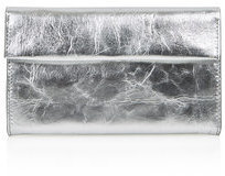 Topshop Womens Metallic Leather Wallet - Silver