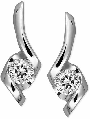 Sirena Diamond Swirl Earrings in 14k White Gold (1/4 ct. t.w.)