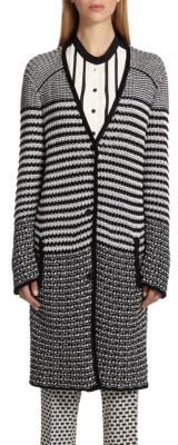 Etro Striped Crocheted Cardigan Sweater