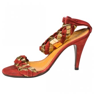 Prada Red Suede Sandals