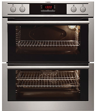 AEG NC4013001M Double Built-Under Electric Oven, Stainless Steel
