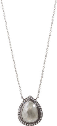 Zoe Grey Opaque Pear-Shaped Diamond Pendant Necklace