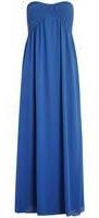 Alice & You Womens Blue Ruched Bandeau Maxi- Blue