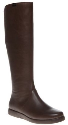 Camper New Womens Brown 46780 Leather Boots Knee-High Elasticated Zip