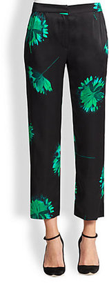 Nina Ricci Floral-Print Silk Pajama Pants