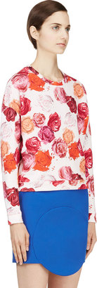 MSGM Pink Rose Print Sweatshirt