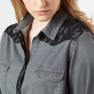 Taillissime Denim Shirt with Lace Inset