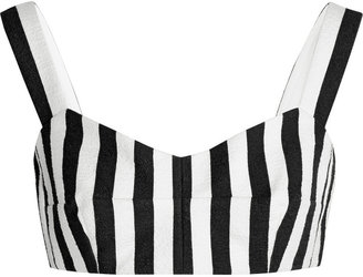 Dolce & Gabbana Cropped striped woven cotton-blend top