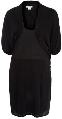 Helmut Lang Black Twist Front Drape Dress