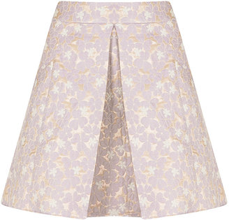 Topshop Lilac Floral A-line Skirt