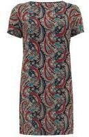 Alice & You Womens Red Paisley Print Shift Dress- Red