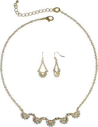 Lovestruck LOVE STRUCK love struck Gold-Tone Crystal Cluster Earrings & Necklace Set