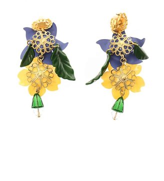 Dolce & Gabbana Hand-painted enamel and crystal earrings