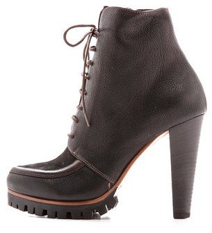 Vic Italy Lace up Lug Sole Booties