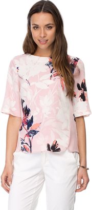 Warehouse Placement Floral Elbow Sleeve Top
