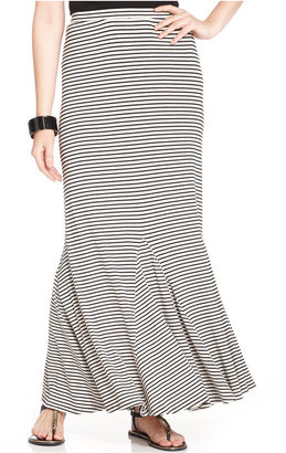 Style&Co. Petite Striped Godet Maxi Skirt