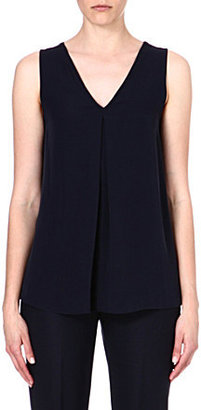 Theory Pleat-detail silk top